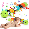 Baby Toys 0-6 Months Musical Stuffed Caterpillar Newborn Tummy Time Toys | Sensory Toys with Mirror Crinkle Rattle for Infants 0-3 3-6 2 3 4 5 6-12 Months Old Babies Boy Girl Shower Gifts Essentials