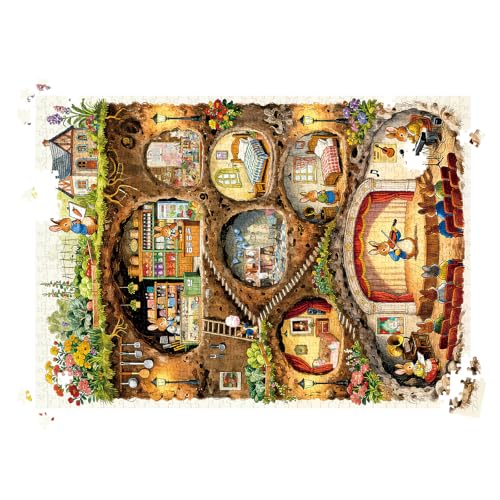 HUADADA Puzzles for Adults 1000 Pieces-Rabbit House Puzzles | Gifts for men women,Family Games,Eco matte oil print,eye strain relief,tight puzzle piece fit,vibrant colours