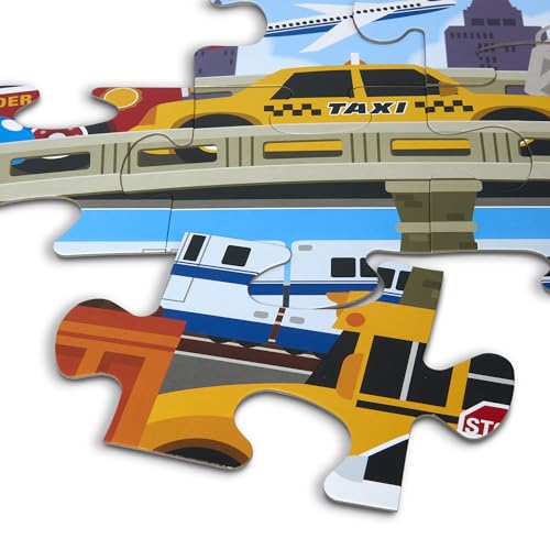 Melissa & Doug Traffic Jam Jumbo Floor Puzzle 24-Piece Set