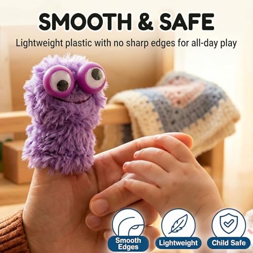 3 OTTERS Finger Puppets for Party Favors, Googly Eye on Rings for Kids | Rave Trinkets Party Favors, Goodie Bag Fillers, Pinata, Carnival, Classroom Prizes Treasure Box