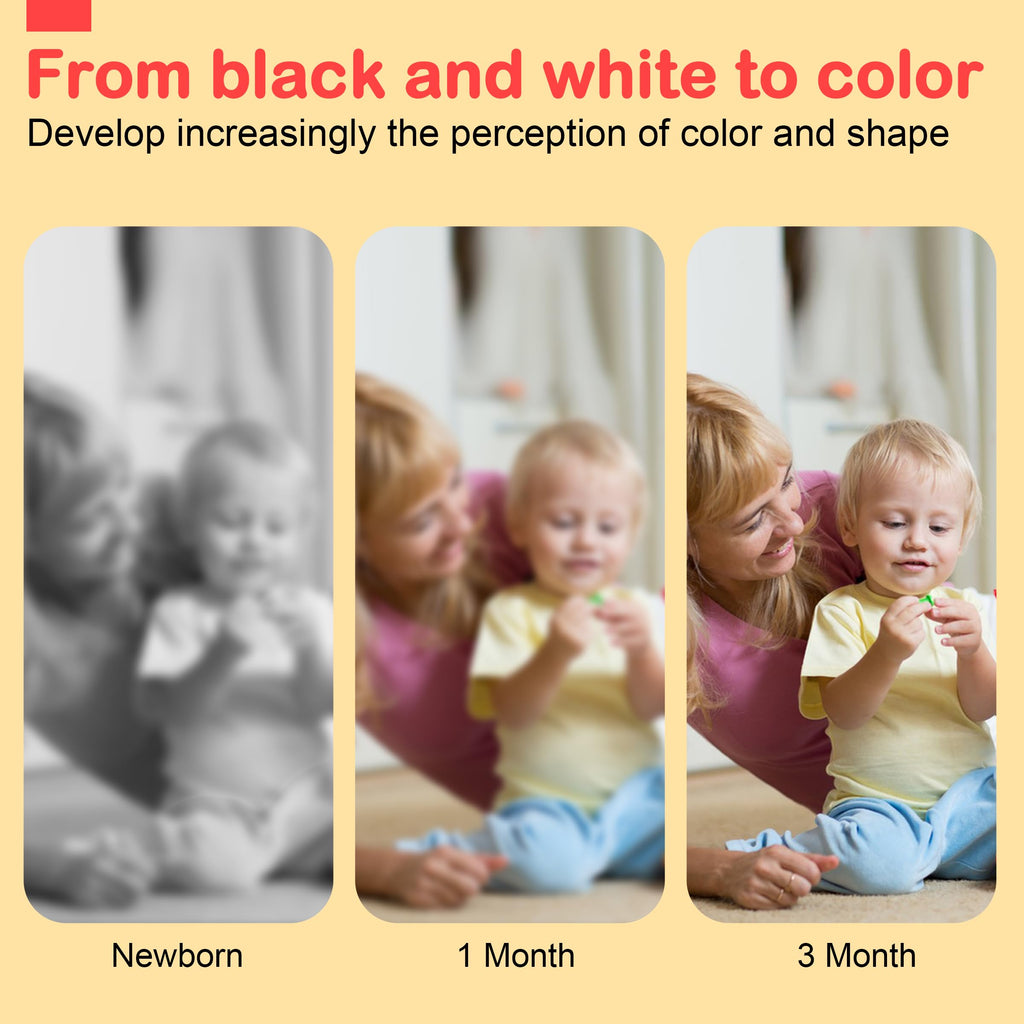 URMYWO Black and White Baby Toy, Tummy Time High Contrast Newborn Toys | Visual Stimulation Soft Baby Book, Brain Development Montessori Sensory Infant Mirror Toy 0-6-12 Months, Boy Girl Shower Gift