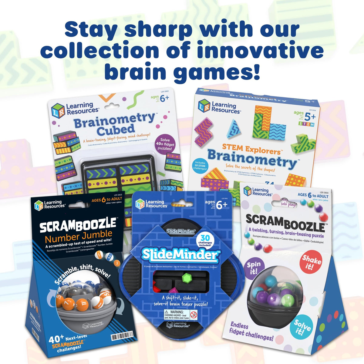 Learning Resources STEM Explorers Brainometry | 3D Puzzle Games for Kids, Kids Travel Games, Brain Teaser Puzzles, Pattern Memory Game, Brain Game Toys, Classroom Toys
