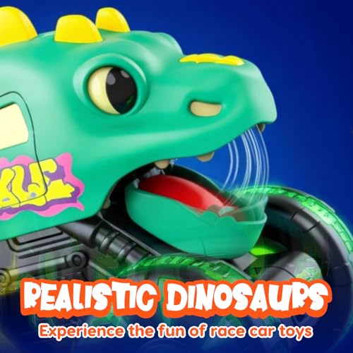 Monster Truck Toys Dinosaur Cars, Press and Go Light Up Cars for Toddlers | LED Wheels Dino Truck Toys for Toddler Boys Girls Gifts, Dinosaur Cars for 2 Year Old Boy Christmas Birthday Gifts