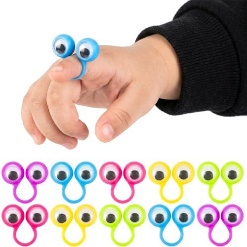3 OTTERS Finger Puppets for Party Favors, Googly Eye on Rings for Kids | Rave Trinkets Party Favors, Goodie Bag Fillers, Pinata, Carnival, Classroom Prizes Treasure Box