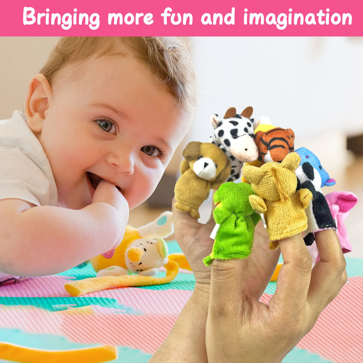 24 PCS Finger Puppets Set Mini Stuffed Animals Finger Puppet Toys for Storytelling Playing Teaching Shows Playtime Schools Birthday Party Gift Favor Supplies