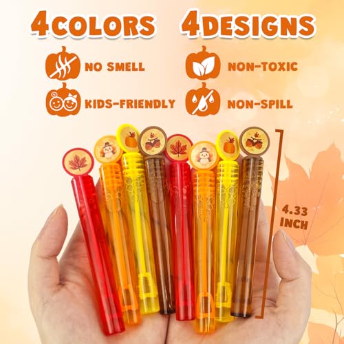 Fall Mini Bubbles Party Favors for Kids 20-64Pack, Thanksgiving Toys Gifts Prizes Games for Toddlers, Autumn Friendsgiving Goody Treat Bag Stuffers Supplies School Candy Basket Filler Stuff
