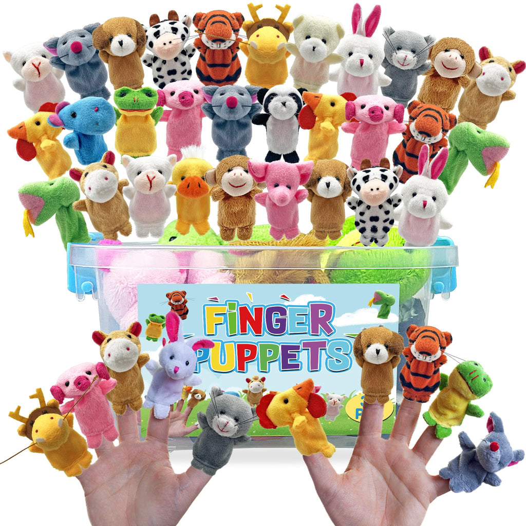 30 PCS Finger Puppets Set Mini Stuffed Animals for Storytelling Teaching Schools Birthday Party Supplies