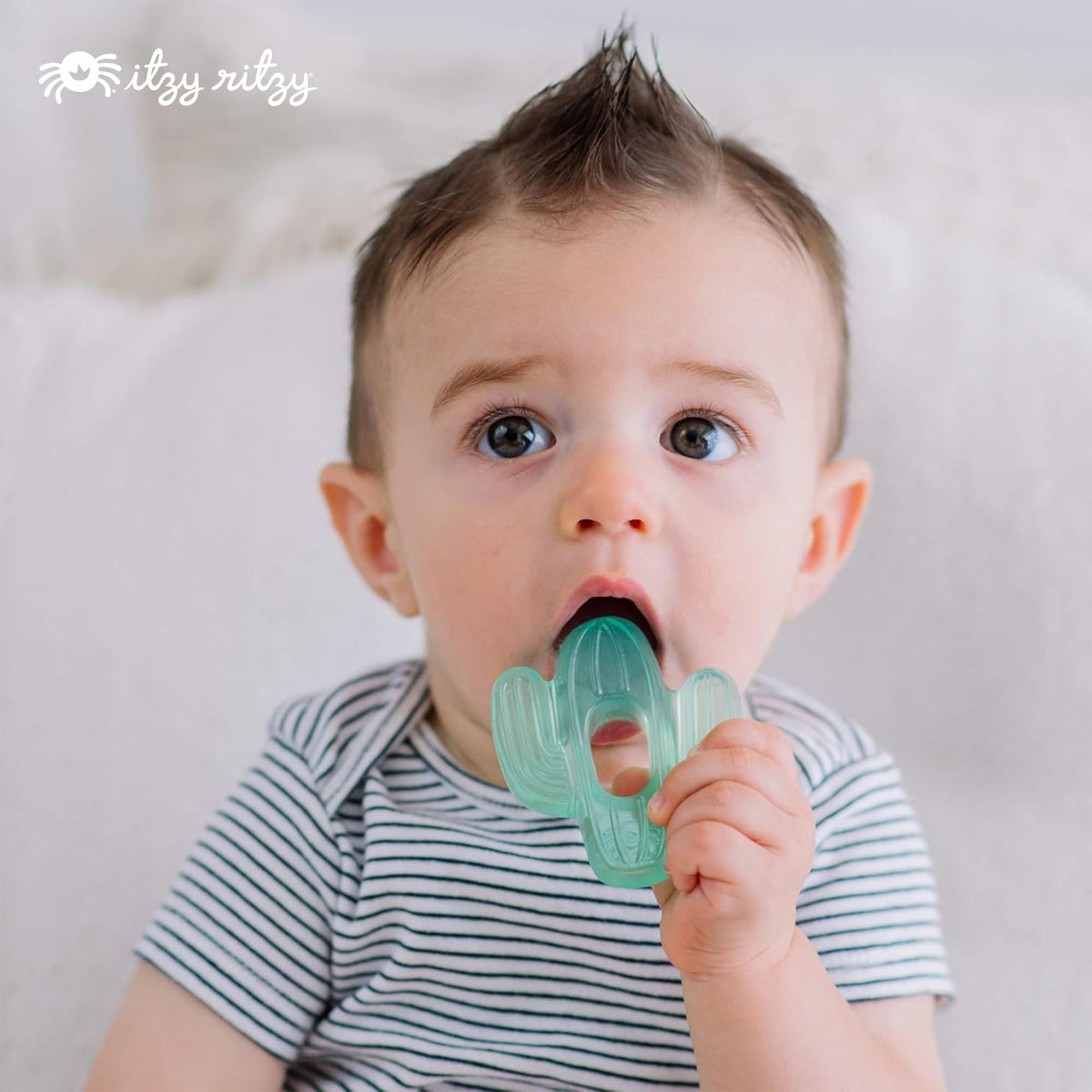 Itzy Ritzy Water-Filled Teethers for Teething Relief, Set of 3 Green Cactus