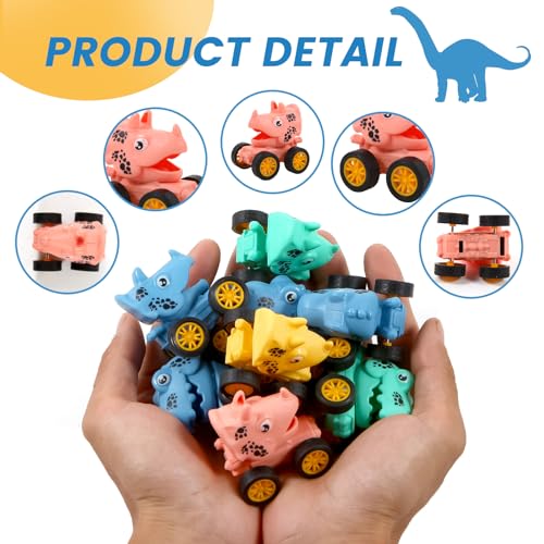 18Pcs Dinosaur Pull Back Cars Set for Kids, Bulk Mini Racing Vehicles Toys Party Favors, Pinata Fillers, Goodie Bag Stuffers, Classroom Prizes for Boys Girls