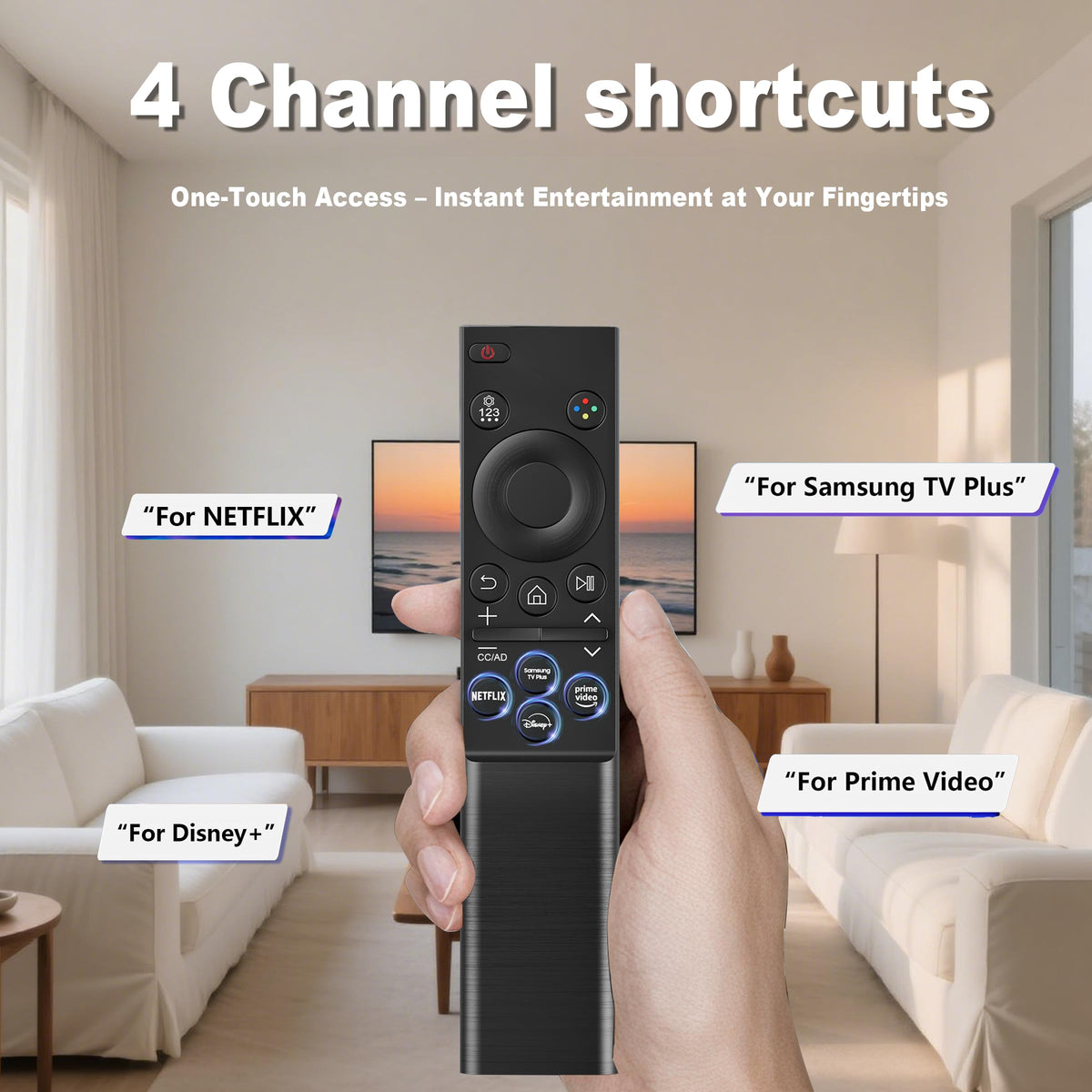 Replacement for Samsung TV Remote Control, Universal for All Samsung TVs | for 2015-2026 All Crystal UHD, Frame, QLED, OLED, Neo QLED Smart TVs