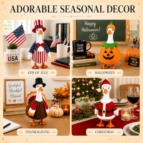 Funle 7 Inch Desk Goose Outfits, 8-Pack Seasonal Holiday Clothes | Mini Desk Goose Outfits for Multiple Holidays, Halloween, Thanksgiving & Christmas, Desk Decor, Gifts for Goose Lovers