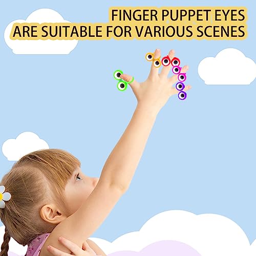 100 PCS Eye Finger Puppets Toys Set, Wiggly Eyeball Finger Puppet Eye On Rings for Kids, Party Favors for Boys Girls