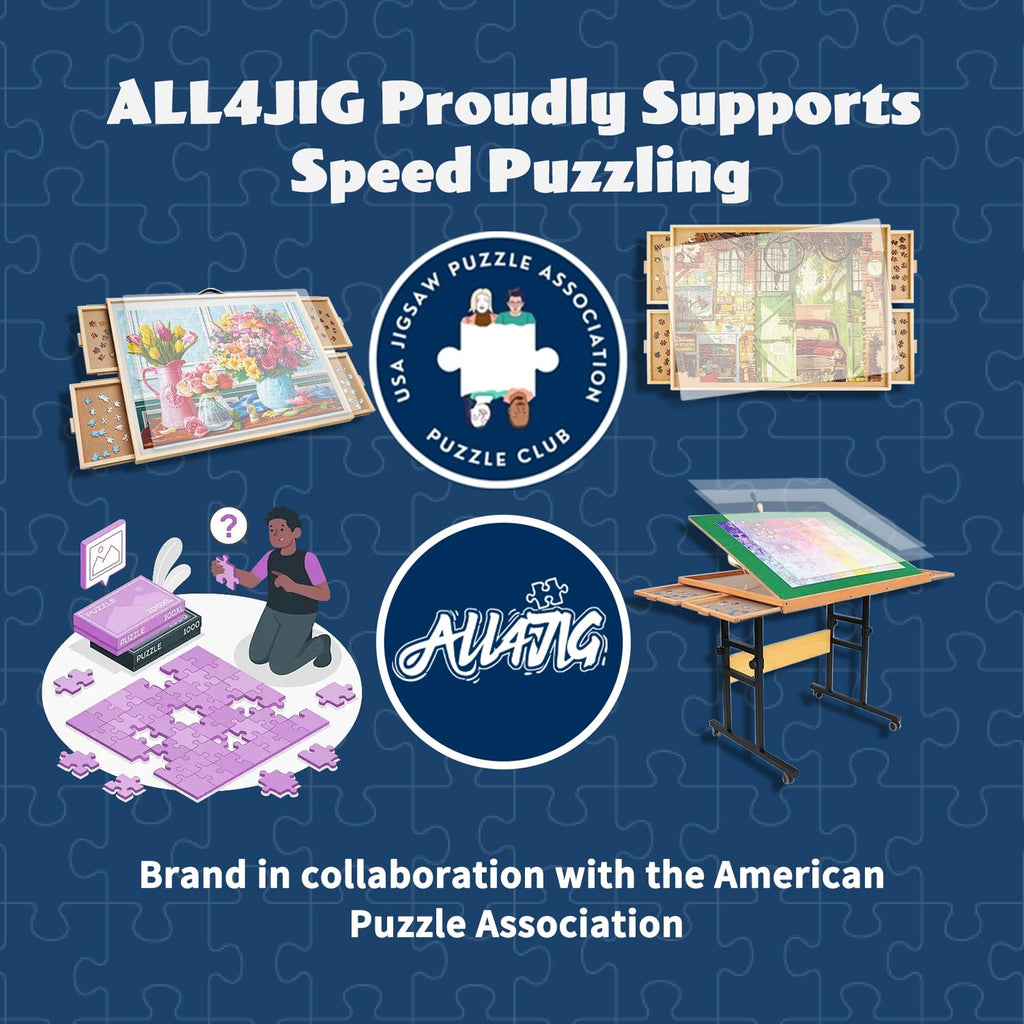 ALL4JIG 25.98"×30.31" Puzzle Binder – Space-Saving Storage Folder for 500–1000 Piece Puzzle Collection, Holds 20 Puzzles, HD Film Pockets, Birthday Gift for Mom & Grandma
