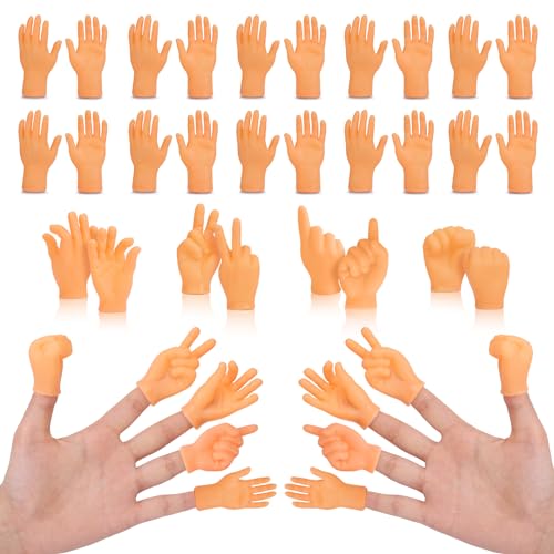 30 pcs Tiny Hands Finger Puppets, Mini Hands Little Small Hands mini Thing Gag Performance Funny Fingers for Puppet Show Gifts Classroom Prizes Party Favors for Kids (7 Styles)