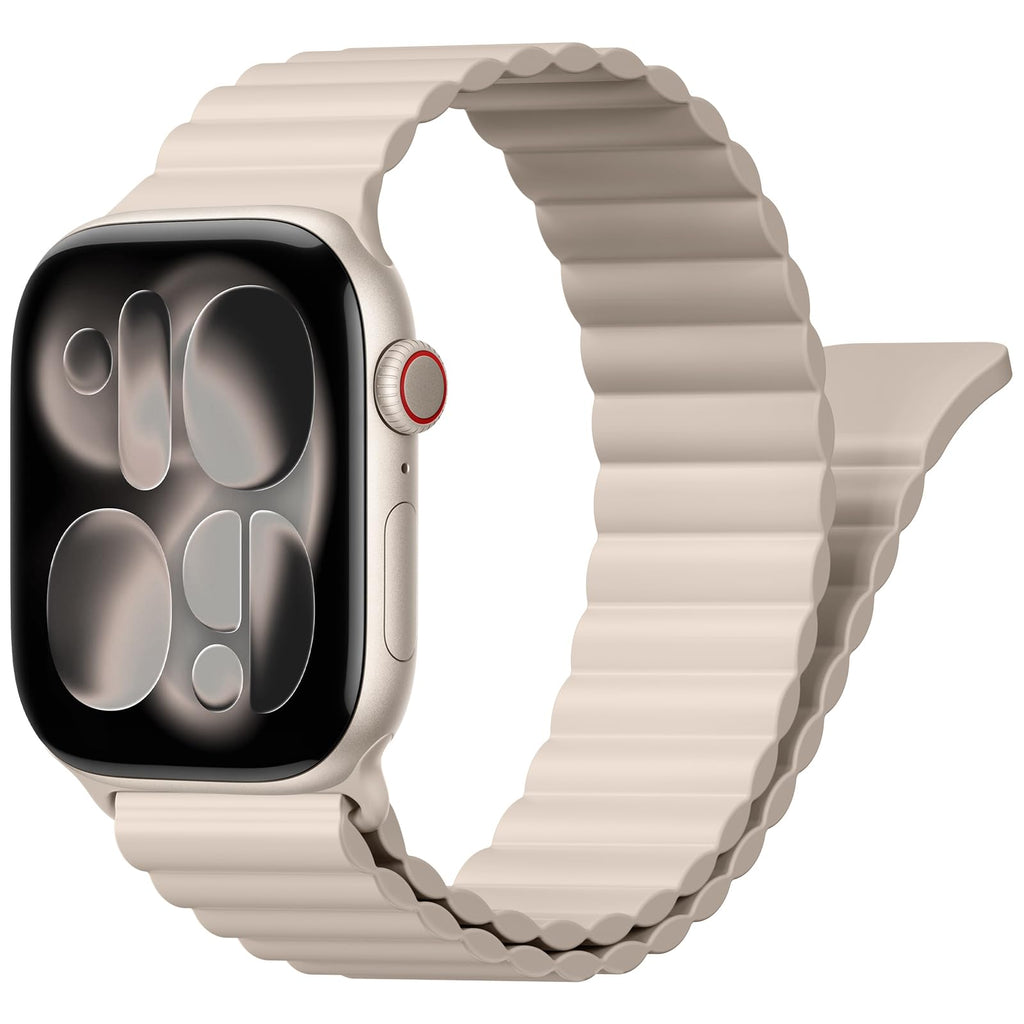 Magnetic Sport Bands for Apple Watch Band 40mm 38mm 41mm 42mm 44mm 45mm 46mm iWatch bands for Women Men,Silicone Loop Strap Wristband for Apple Watch Series 12 11 10 9 8 7 6 5 4 3 SE 3/2nd Ultra 49mm