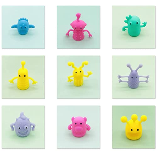 20 PCS Cute Monster Stretchy Finger Puppets Fidget Toys | Soft Rubber Finger Doll Toys for Role Playing,Party,Christmas,Easter Halloween Party Favors