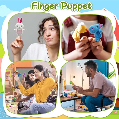 12 PCS Finger Puppets Set Mini Stuffed Animals Finger Puppet for Storytelling Playing Teaching Shows Playtime Schools Birthday Party Favor Supplies