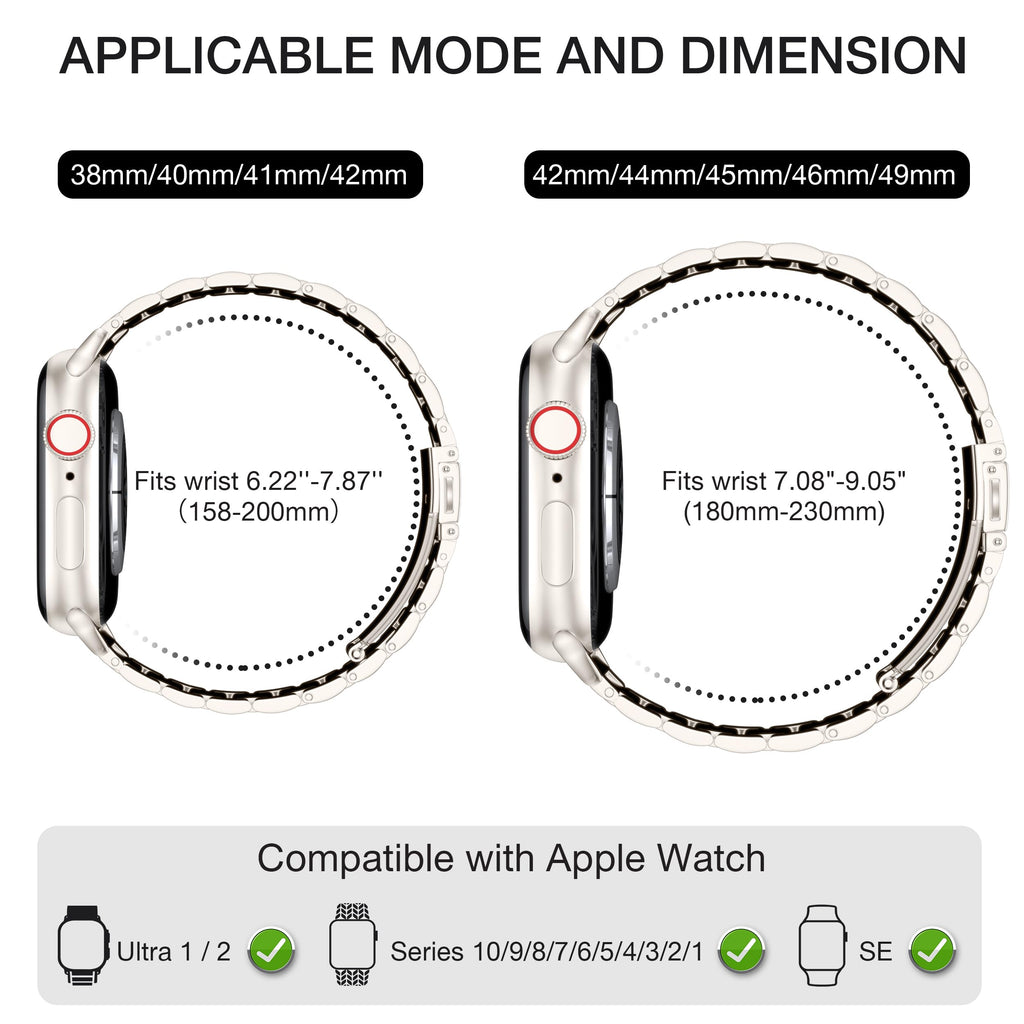 EPULY Metal Band Compatible with Apple Watch Bands for Men 42/44/45/46/49mm | Stainless Steel Strap Suitable for Business Setting & Everyday Wear, Fits iWatch Bands Series 11 10 9 8 7 6 5 4 SE/Ultra3 2 1