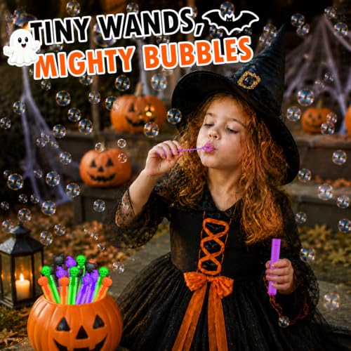 Halloween Party Favors Goodie Bag Stuffers,36-300 PCS Kids Mini Bubble Wand | Small Boo Trick or Treat Basket Bucket Fillers for Kids, Birthday Classroom Games Activities Supplies Prizes Toys Gifts