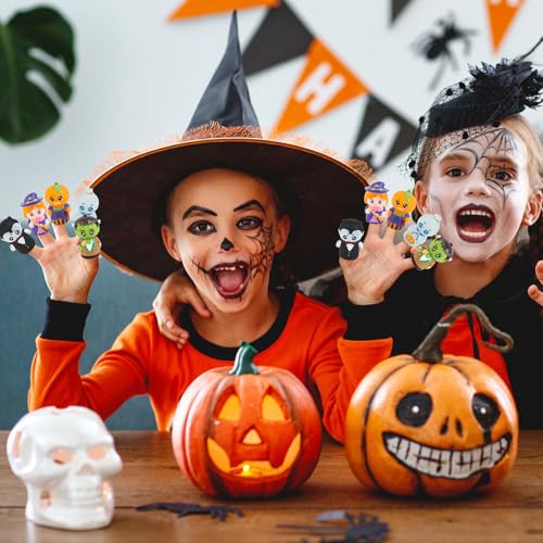 FOIMAS Halloween Finger Puppets,5pcs Pumpkin Witch Finger Puppet Toys for Kids Trick or Treat Halloween Bag Filler Party Favor Supply
