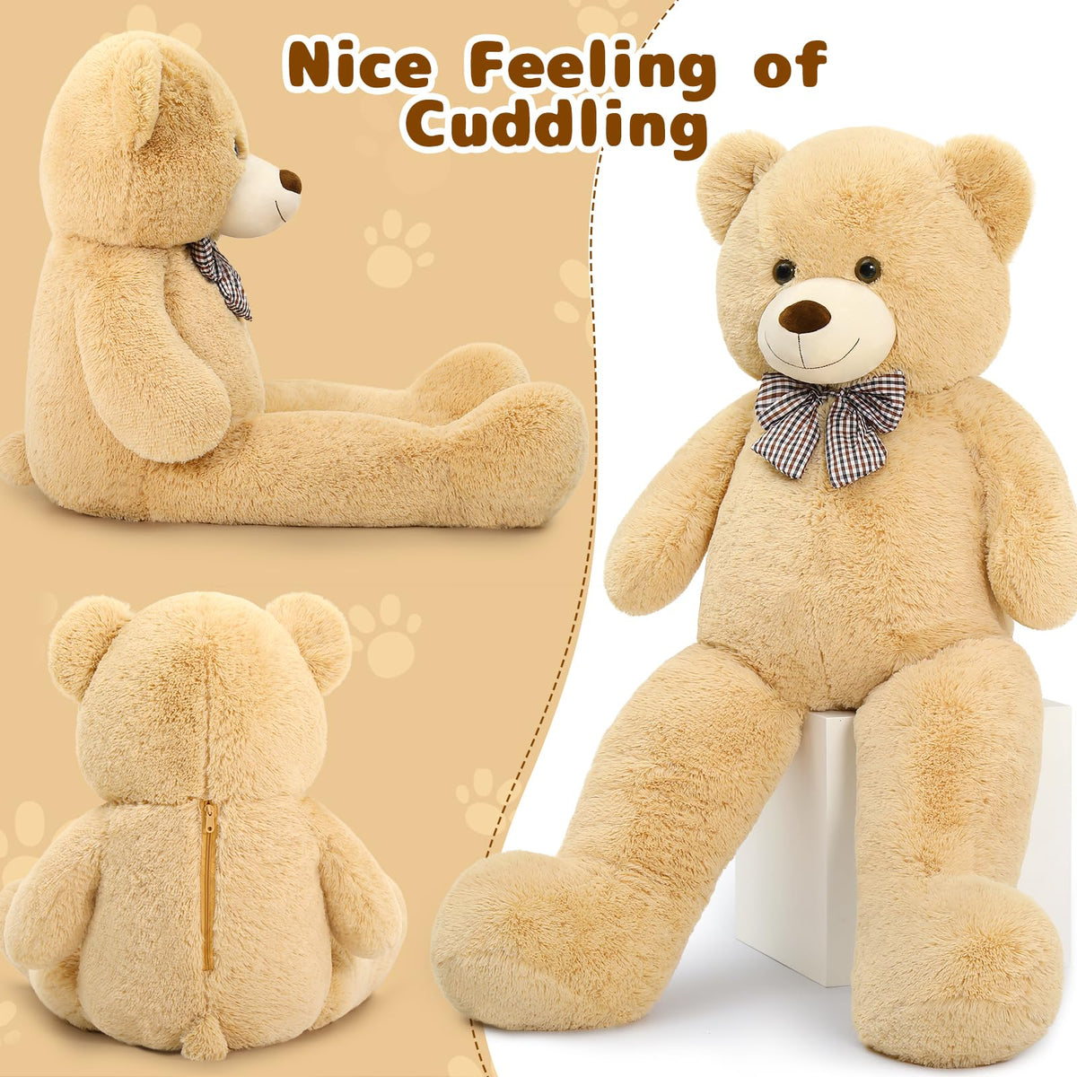 MaoGoLan 47 Inch Giant Teddy Bear, Big Stuffed Animal Plush Toy Gift | A heartwarming way to show love and care on birthdays, baby showers, Christmas, Valentine’s Day, and anniversaries