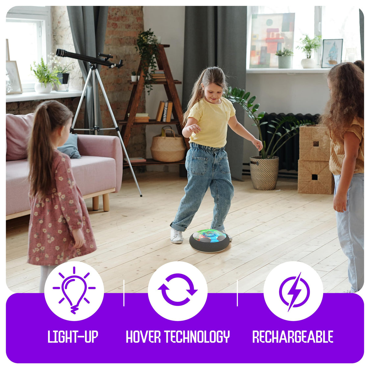 Hover Soccer Light-Up Ball - Birthday Gift for Boys - Kids Gifts Ages 5-12 | Indoor Toy Games - Gifts for Age 5, 6, 7, 8, 9, 10, 11, 12 Years Old, Boy Toys for Age 3 Years and Up
