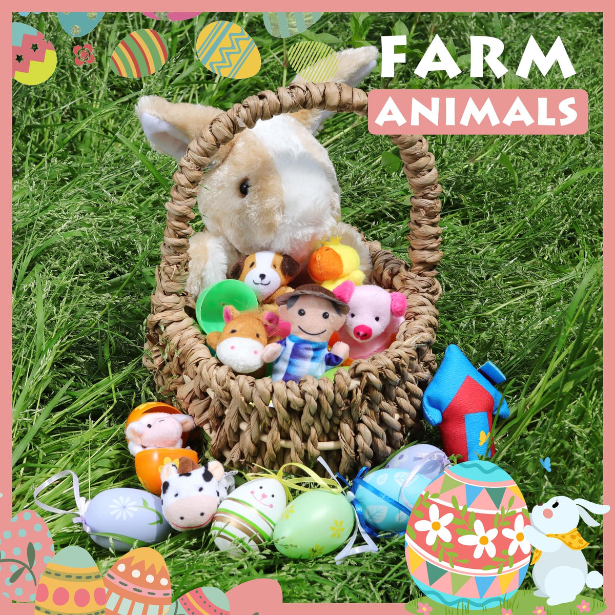 RIY 10Pcs Story Time Finger Puppets - Old Macdonald Had A Farm Educational Puppets Easter Basket Stuffers