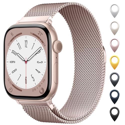Original Stainless Steel Mesh Loop Compatible with Apple Watch Bands Women | Men 38mm 40mm 41mm 42mm 44mm 45mm 46mm 49mm, Magnetic Clasp for iWatch Bands Series 12 11 10 9 8 7 6 5 4 Ultra SE 3 2 1