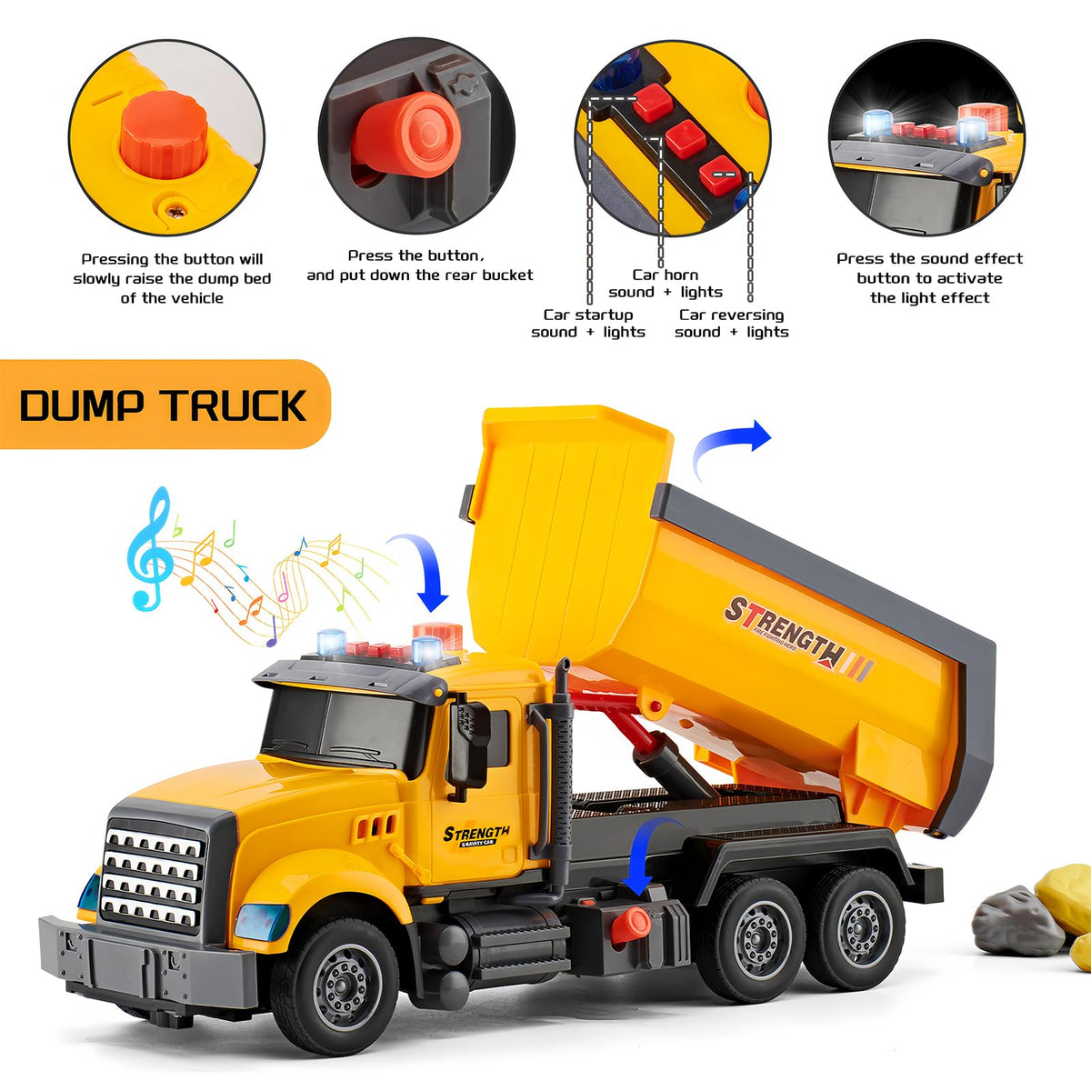 LerBao 2 Pack Construction Engineering Truck Toys,Moveable Claw Excavator & Lifting Back Dump Truck Toy for 3 4 5 6 7 8 Years Old Boys Kids Childs Toddlers Christmas Birthday Gifts