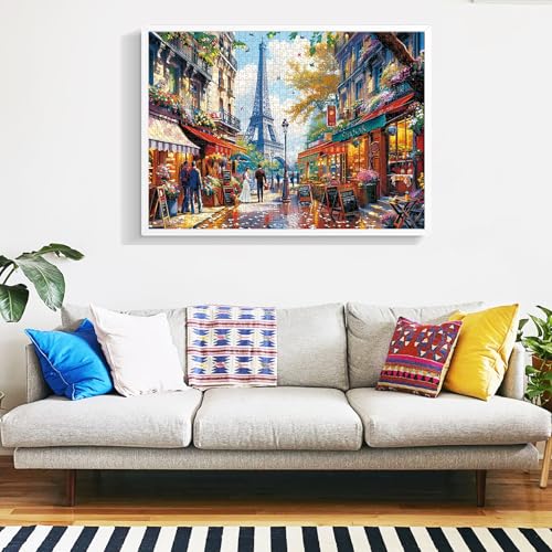 1000 Pieces Puzzle for Adults - Charming Paris Puzzle for Adults Children - Recycled Paper Jigsaw Puzzle 1000 Pieces - Fun and Challenging Family Game Great Gift Idea, Finished Size is 28 * 20 in