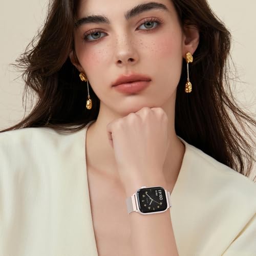 Original Stainless Steel Mesh Loop Compatible with Apple Watch Bands Women | Men 38mm 40mm 41mm 42mm 44mm 45mm 46mm 49mm, Magnetic Clasp for iWatch Bands Series 12 11 10 9 8 7 6 5 4 Ultra SE 3 2 1