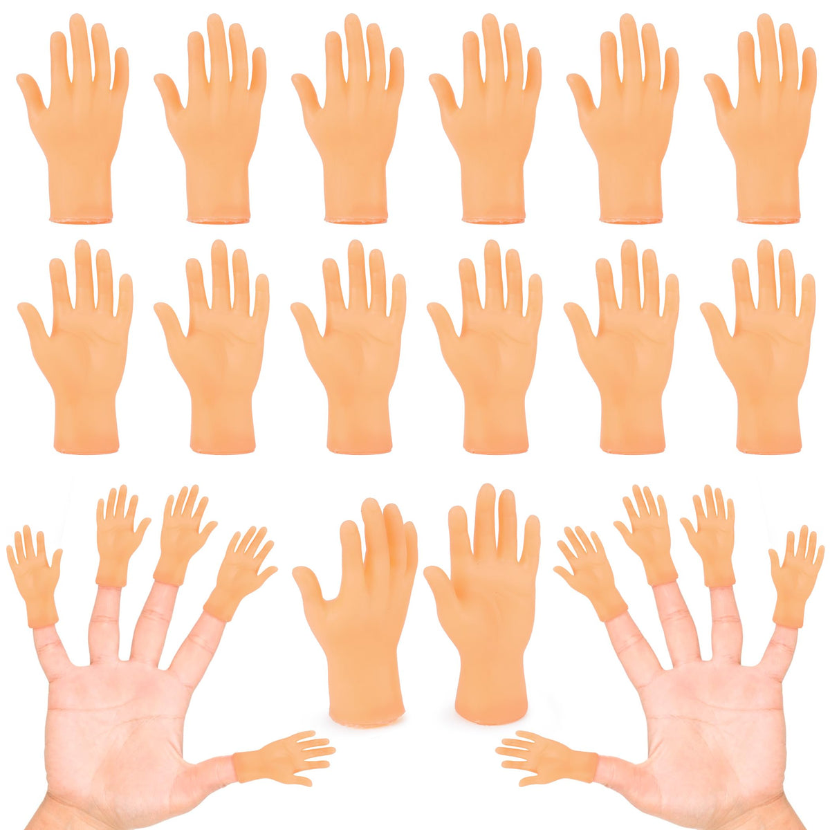 30 Pcs Tiny Finger Hands, Mini Fingers Funny Hand Puppets for Parties | Miniature small hands for finger puppet shows, gag performances, cute little hand fingers, party favors and novelty fun
