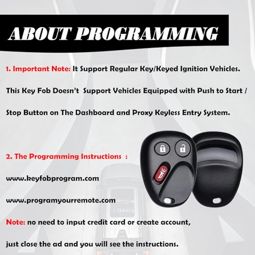 MechanMagic Keyless Entry Remote Control Key Fob Replacement Fits for Chevy Silverado 1500 2500HD 2003-2006 Avalanche Equinox SSR Suburban Tahoe GMC Sierra Yukon XL Hummer H2 Cadillac Escalade LHJ011