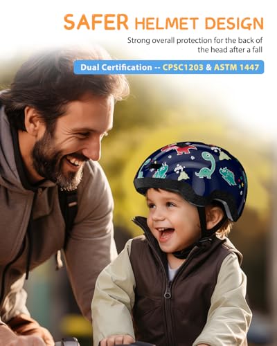 Toddler Helmet,Adjustable Lightweight Baby Infant Bike Helmet for 1-6 Year | CPSC,45-54cm,12 Vents,220g,Dial Fit,2 Washable Liners,with Dust Bag,PC+EPS,for Bike/Scooter/Tricycle