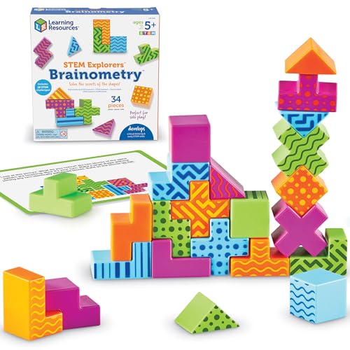 Learning Resources STEM Explorers Brainometry | 3D Puzzle Games for Kids, Kids Travel Games, Brain Teaser Puzzles, Pattern Memory Game, Brain Game Toys, Classroom Toys