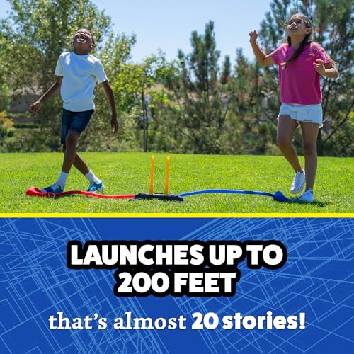 Stomp Rocket Original Dueling Rocket Launcher for Kids, 8 Rockets | Fun Outdoor Toys for Boys & Girls, Ages 5 & Up - Soft Foam Tipped Blaster Set with Mutiplayer Launch Stand Soars Up to 200ft