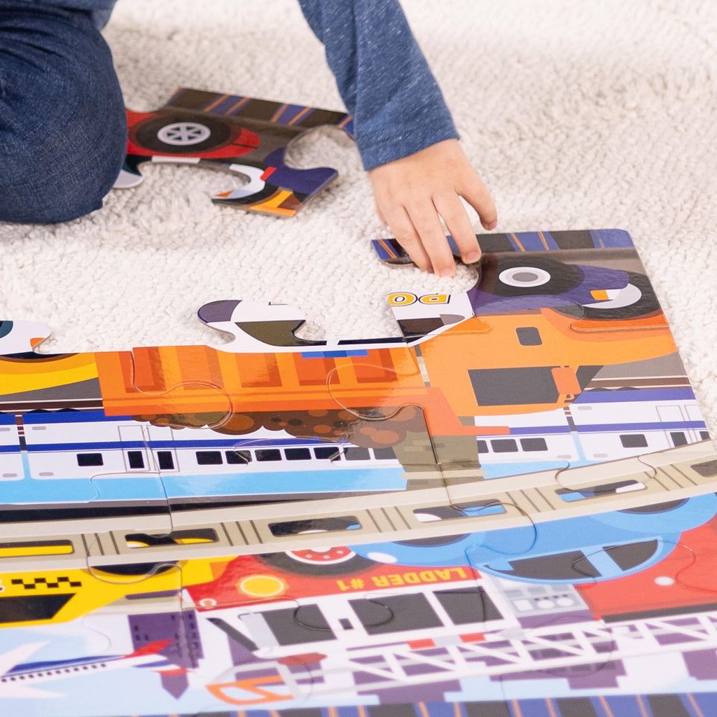 Melissa & Doug Traffic Jam Jumbo Floor Puzzle 24-Piece Set