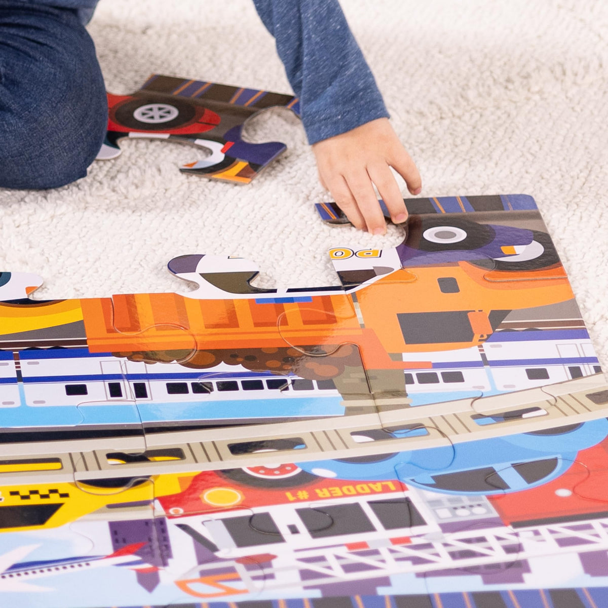 Melissa & Doug Traffic Jam Jumbo Floor Puzzle 24-Piece Set