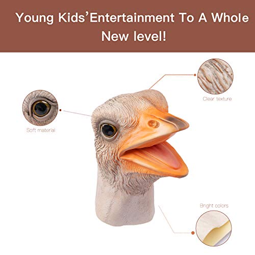 Yolococa Ostrich Hand Puppet, Animal Puppet for Storytelling | Animal Hand Puppet Designed for Storytelling Pretend Play Classroom Activities Animal Learning and Creative Interactions