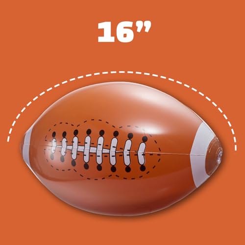 12-Pack Inflatable 16-Inch Footballs for Kids Party Decorations & Favors | Blow-Up Sports-Themed Beach Balls for Game Day & Birthday Supplies and Decorations, Goodie Bag Stuffers