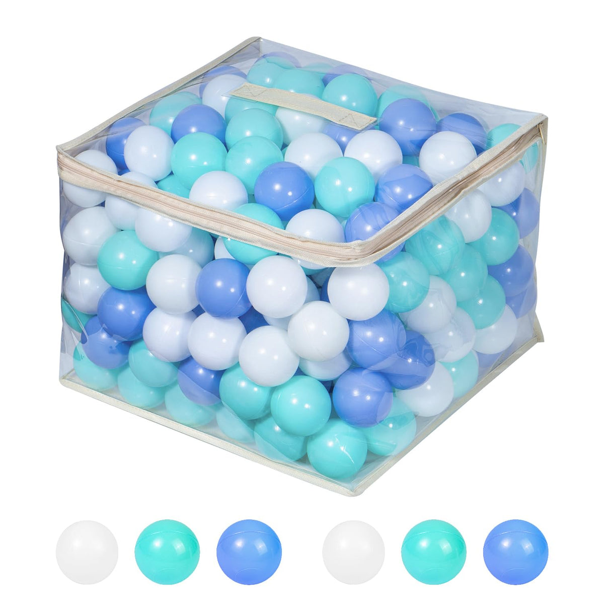 MoonxHome Ball Pit Balls for Toddlers, BPA Free Crush Proof Plastic Toy Balls for Ball Pit, Children's Pool Water Toys, Macaron Ocean Balls for Play Tent 2.15 Inch Pack of 100 200 500 800 1000