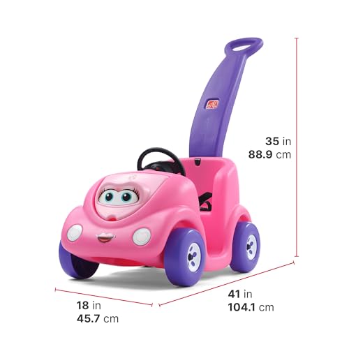 Step2 Push Around Buggy Kids Push Car, Ride On Toy, Stroller Substitute, Includes Seat Belt & Horn, Made of Durable Plastic, Max Weight 50 lbs., For Toddlers 1.5-4 Years Old, Pink