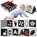 URMYWO Black and White Baby Toy, Tummy Time High Contrast Newborn Toys | Visual Stimulation Soft Baby Book, Brain Development Montessori Sensory Infant Mirror Toy 0-6-12 Months, Boy Girl Shower Gift