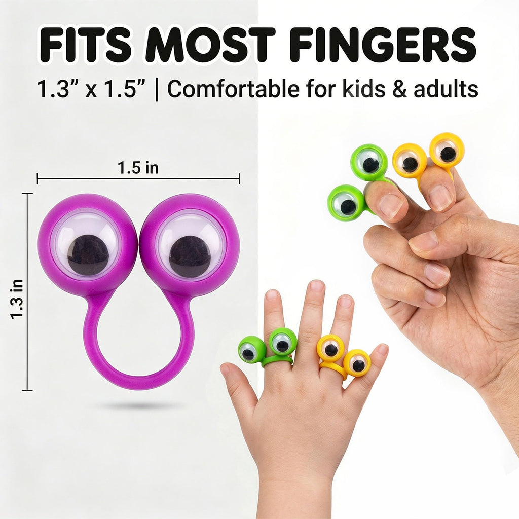 3 OTTERS Finger Puppets for Party Favors, Googly Eye on Rings for Kids | Rave Trinkets Party Favors, Goodie Bag Fillers, Pinata, Carnival, Classroom Prizes Treasure Box