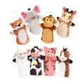 Melissa & Doug Animal Hand Puppets 2-Pack 8-Piece Pretend Play Set | 8 Piece Hand Puppet Set, 4 Farm Animals, 4 Zoo Animals, Washable Fabric, Storytelling Play, Toddler Toys for Kids, Ages 2+