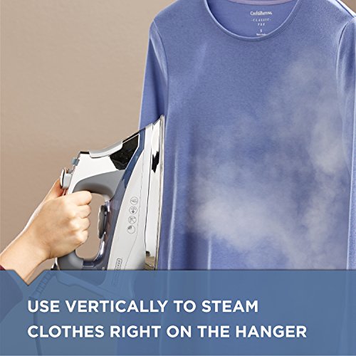 BLACK+DECKER Allure Professional Steam Iron for Clothes | Powerful steam iron with stainless soleplate, precision tip, vertical steam and automatic shutoff.