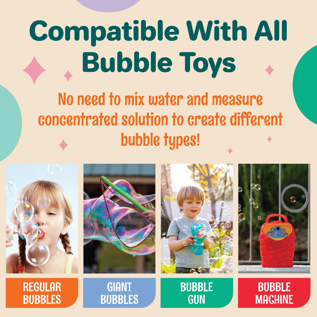 64 oz Iridescent Bubble Solution Refill | Non-Toxic Pre-Mix Bubble Refill Solution No Mixing or Measuring Required | Bubbles for Kids | Bubbles Bulk | Bubble Machine Solution | Giant Bubble Solution