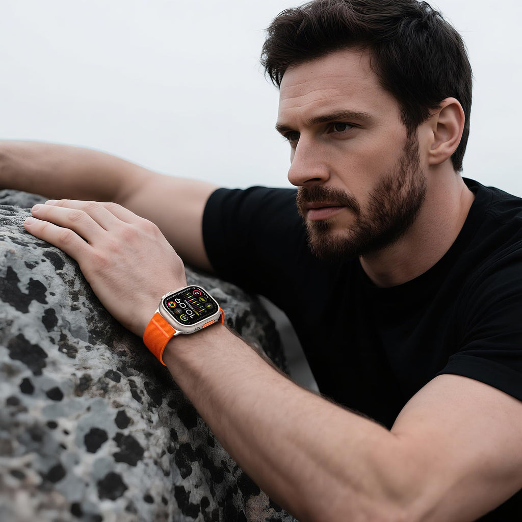Elastic Sport Band for Apple Watch Ultra 4/3/2 Band 49mm 46mm 45mm 44mm 42mm 41mm 40mm Men, Adjustable Parachute Buckle Nylon Fabric Wristband for iWatch Series 12 11 10 SE 9 8 7 6 5 4 3
