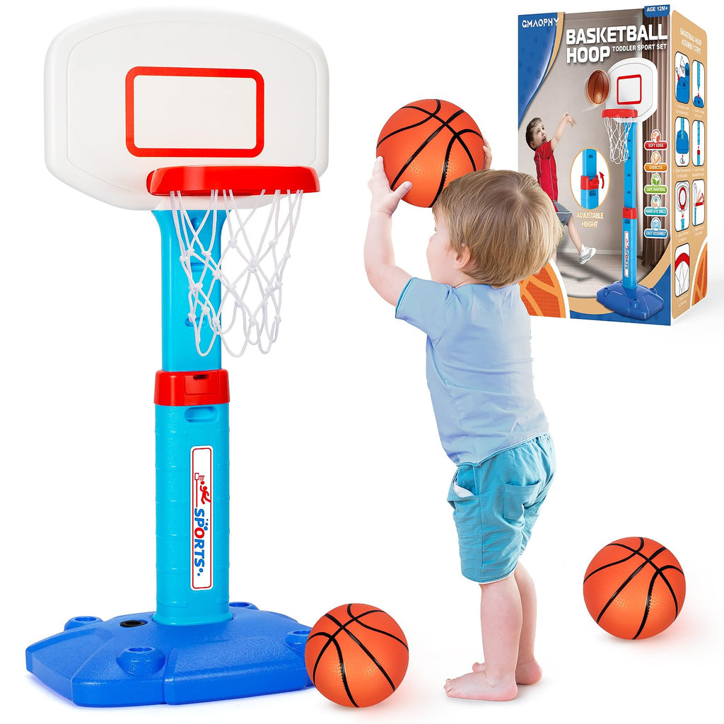 Toddler Basketball Hoop, Kids Toys Basketball Hoops for Indoor Outdoor Play | Adjustable Mini Basketball Hoop with 3 Balls for Outside, Pool, Christmas Birthday Sport Gift for Baby Boy Girl Ages 2 3 4