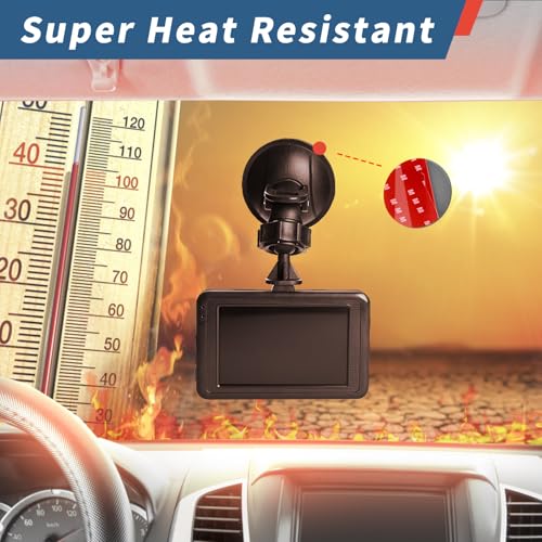 6 Pcs Dash Cam Adhesive Pads, Double Sided Adhesive Pads for Car Dashboard,Very High Bond Heat Resistant Tape for Windshield,Heavy Duty Sticky Pads for Car Phone Holder and Dash Cam